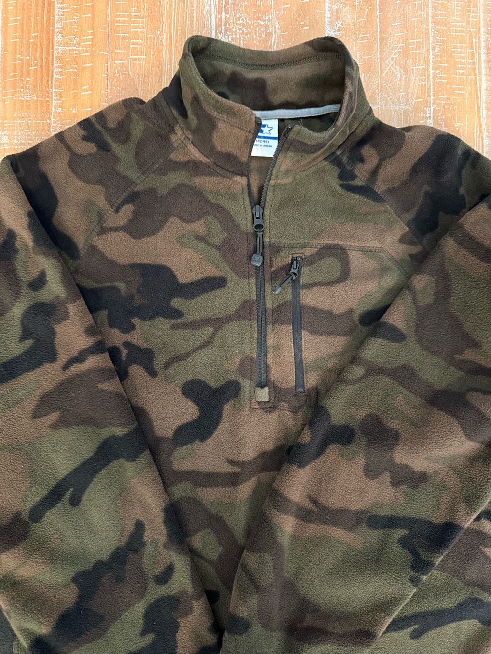 STARTER Men's Camouflage Quarter-Zip Fleece Pullover - Size L LIKE NEW!!!